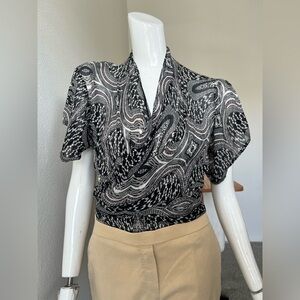 Hinge Wraparound Blouse 100% silk